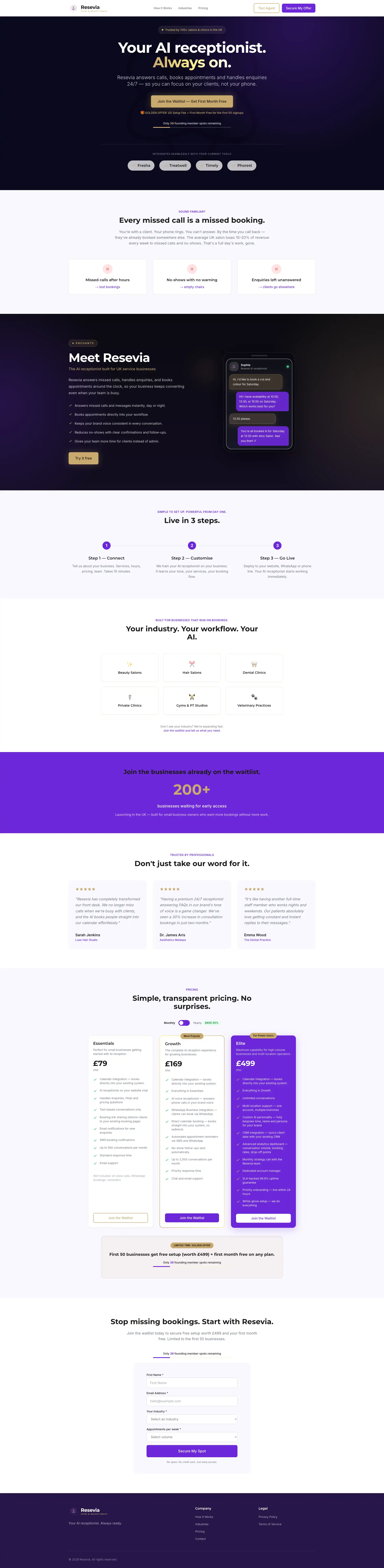 Resevia — AI agent